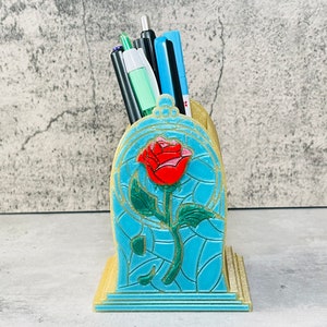 Pen and Pencil Holder | Belle Rose Makeup Brush Holder | Beauty and the Beast Marker Holder | Pen and Pencil Case