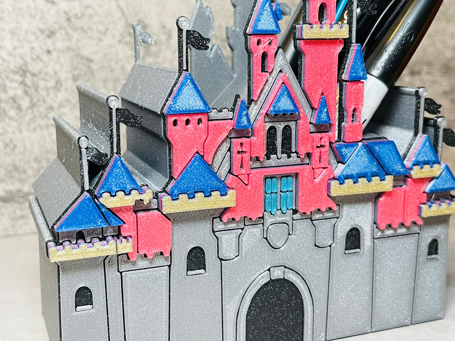 Disney Pen and Pencil Holder Disneyland Castle Makeup Brush Etsy