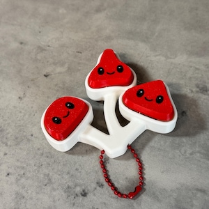 Cute Mushroom Fidget Clicker and Spinner | 3D Printed Stress Relief Clicker