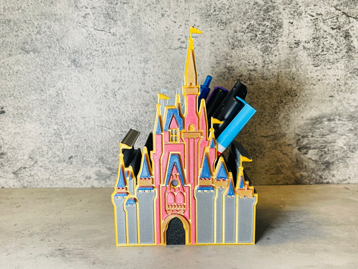 Disney Pen and Pencil Holder Disneyworld Castle Makeup Brush Etsy