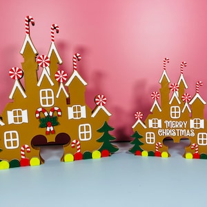 Gingerbread Castle Tier Tray Decorations