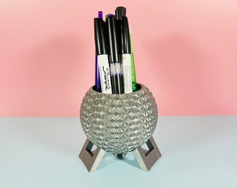 Spaceship Earth Pen and Pencil Holder | Makeup Brush Holder | Marker Holder | Pen and Pencil Case