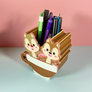 Pen and Pencil Holder | Chip and Dale Makeup Brush Holder | Marker Holder | Pen and Pencil Case image 3