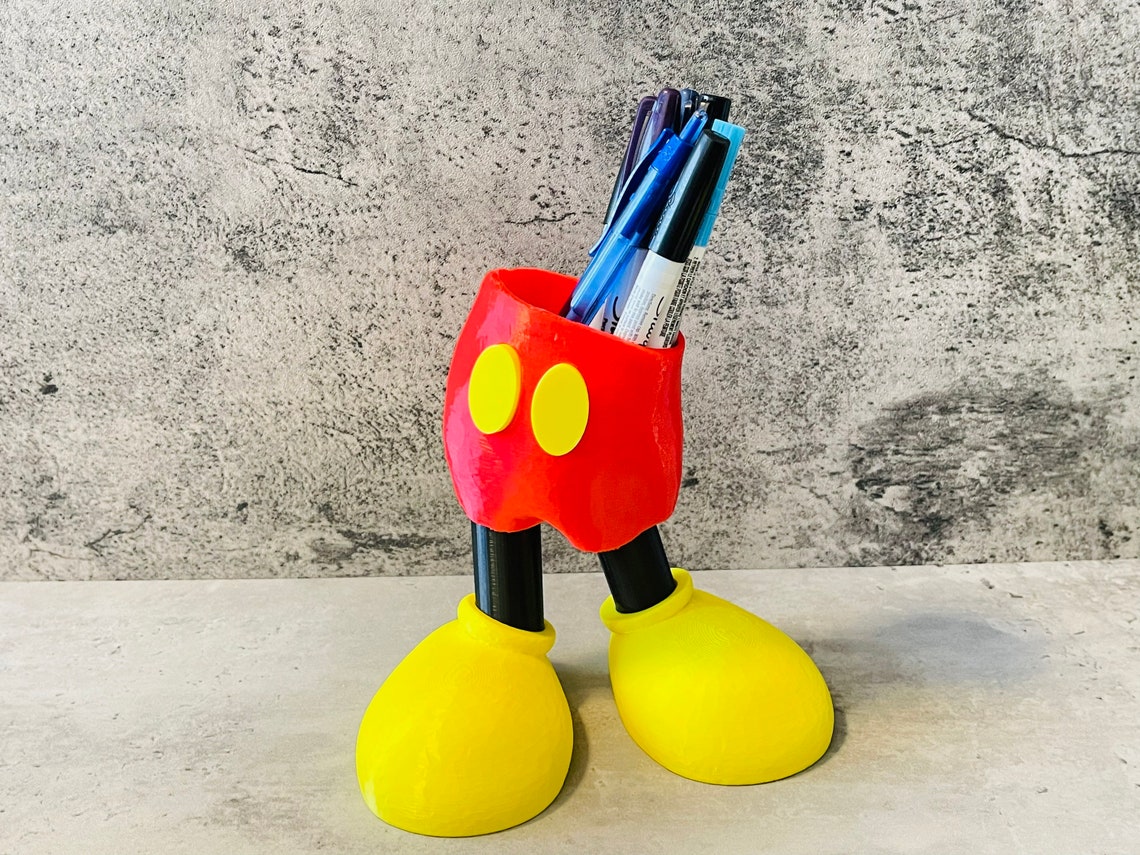 Disney Pen and Pencil Holder Mickey Mouse Body Makeup Brush Etsy