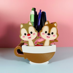 Pen and Pencil Holder | Chip and Dale Makeup Brush Holder | Marker Holder | Pen and Pencil Case image 1