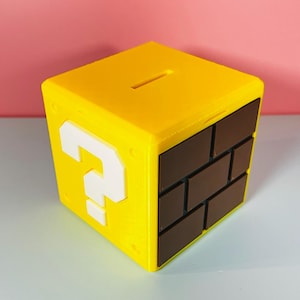 Mario Coin Bank / Question Mark Block Piggy Bank / Game Room Accessories