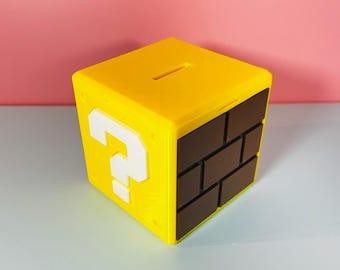 Mario Coin Bank / Question Mark Block Piggy Bank / Game Room Accessories