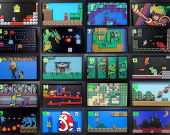 3D gedruckte Gaming Retro Wandkunst - enthält einen 3D-gedruckten Rahmen - KOSTENLOSER VERSAND