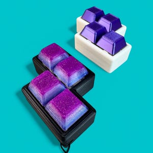S Shape 4 Key Mechanical Keyboard Clicker Keychain – Choose Keycap Color, Base Color & Switch Type – Fidget Toy – Stress Relief