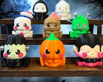Spooky Peas Cute Halloween Figures | 3D Printed Halloween Decor