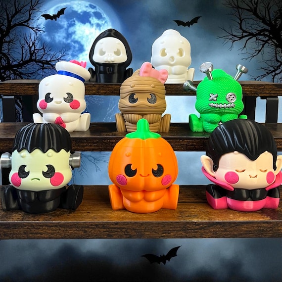 Spooky Peas Cute Halloween Figures | 3D Printed Halloween Decor