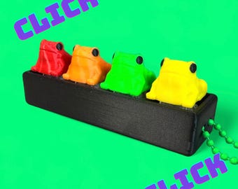 Colorful Frog 4-Key Fidget Clicker | Fidget Toy | Stress Relief Clicker | Stim Toy