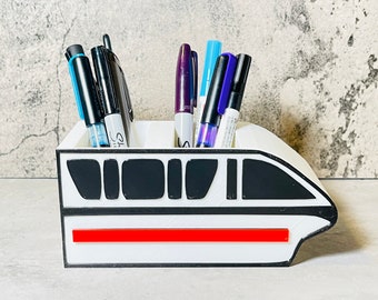 Uchwyt na długopisy i ołówki | Uchwyt na pędzle do makijażu Monorail | Uchwyt na markery | Etui na długopisy i ołówki