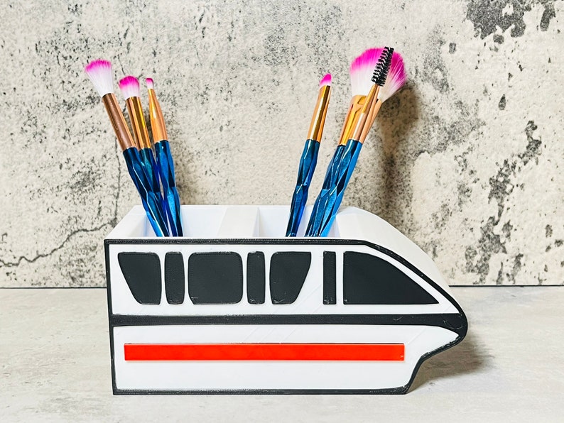 Pen and Pencil Holder | Monorail Makeup Brush Holder | Marker Holder | Pen and Pencil Case image 3