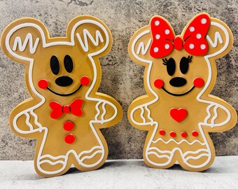 ジンジャーブレッドのミッキーとミニーのティアトレイのクリスマス