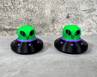 UFO Alien Fidget Clicker en Spinner | 3D-geprinte klikker voor stressverlichting