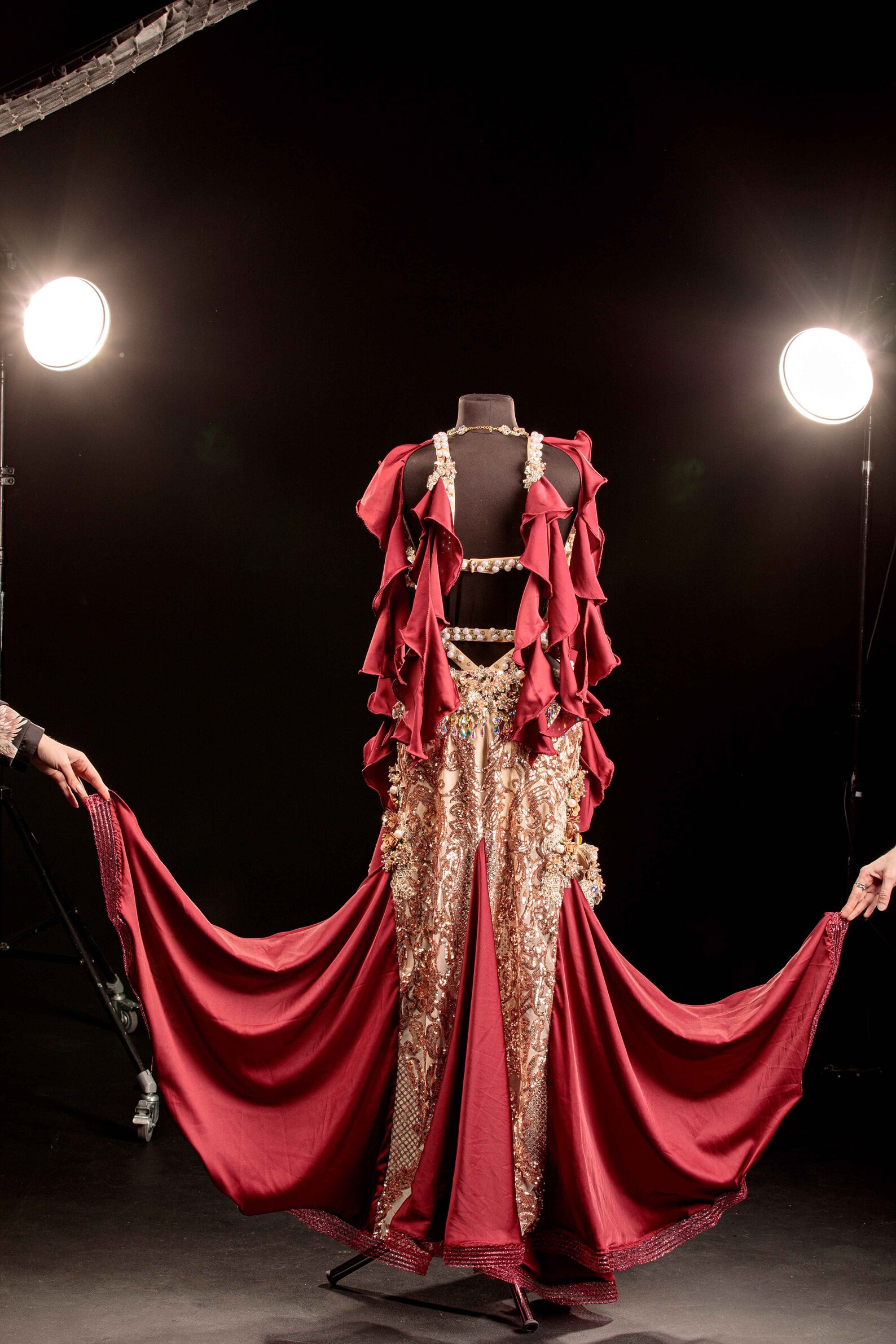 Belly dance costume professional golden color with rhinestone Etsy