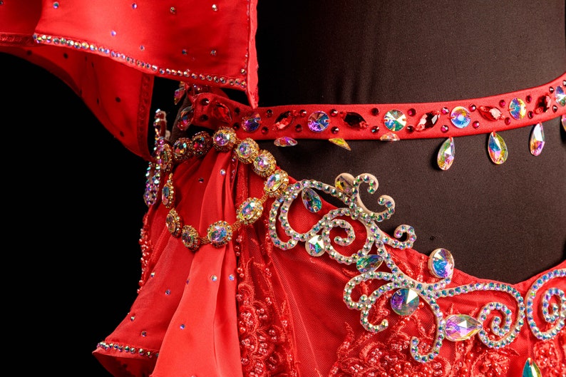 Belly Dance Costume Professional Royal Red Color With Etsy