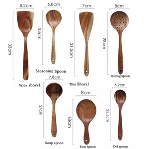 Premium Teak Wood Kitchen Utensil Set: 7/9/10/11/13 Pieces image 2