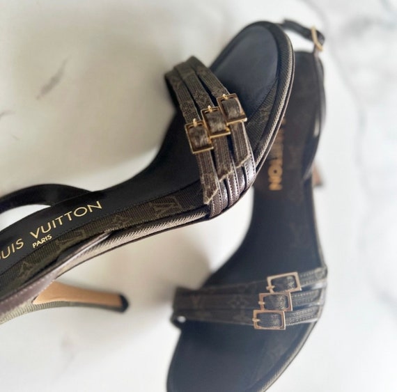 Louis Vuitton Vintage Monogram Heels Sandals - image 3