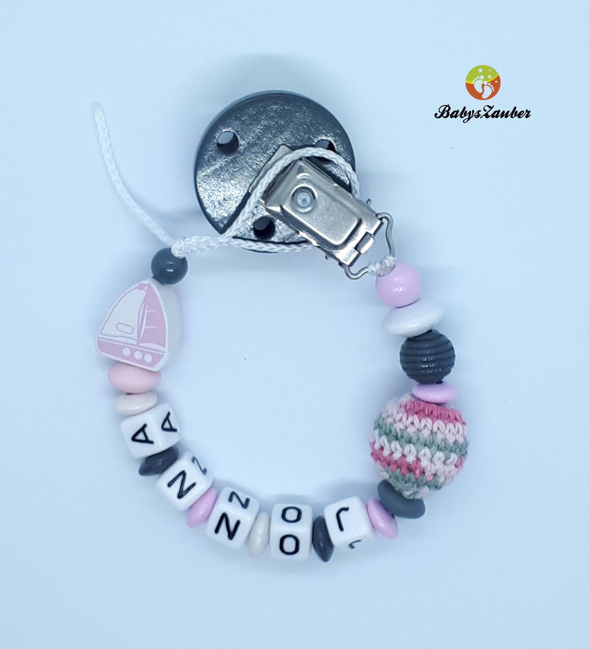Baby set pacifier chain with name and biting ring/ gripping Etsy