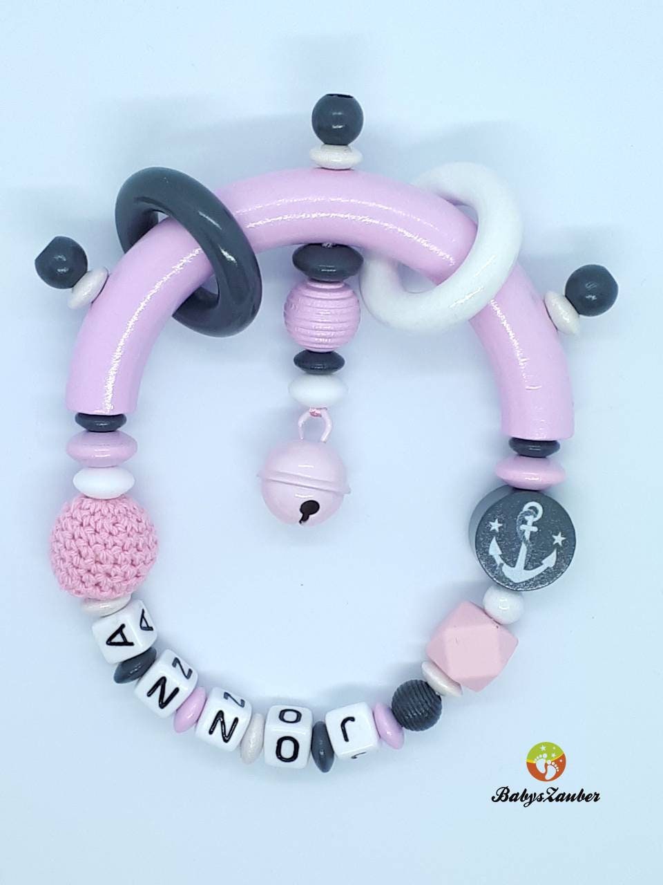 Baby set pacifier chain with name and biting ring/ gripping Etsy