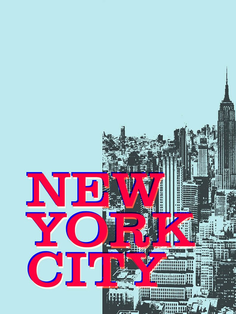 New York City Art Print NYC Wall Art Original Pop Art Etsy