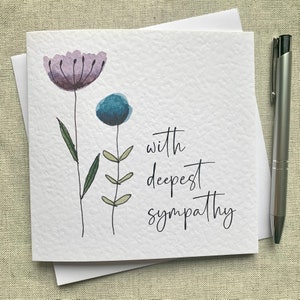 With deepest sympathy card Bereavement Card Condolence Card Sorry For Your Loss Card image 3