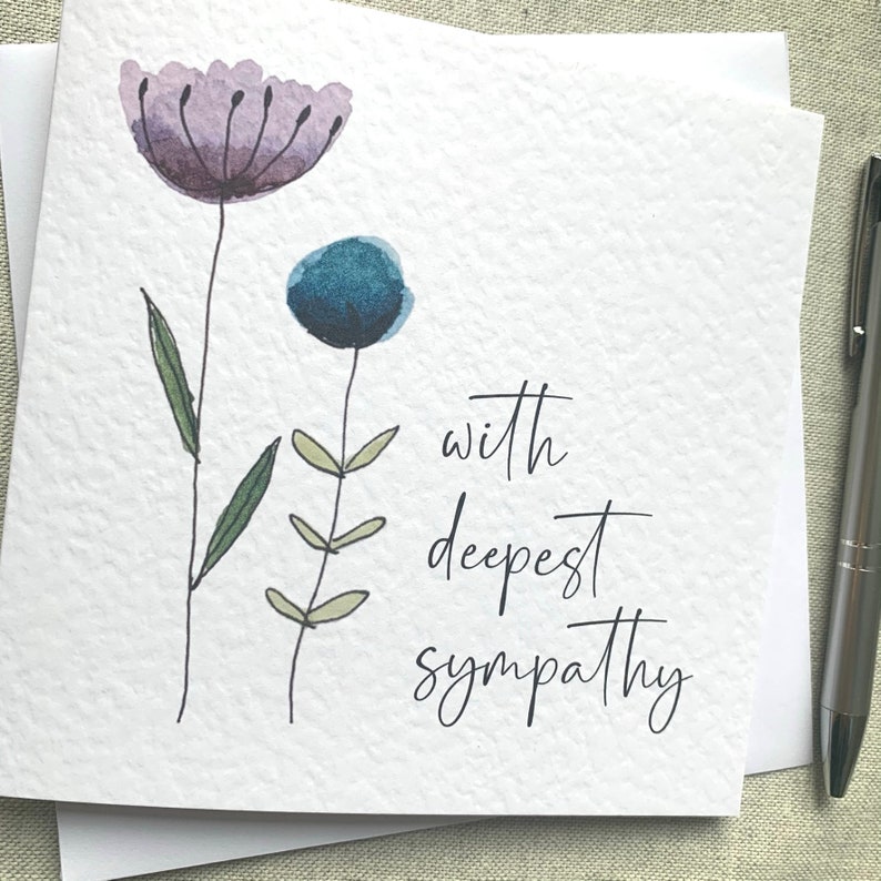 With deepest sympathy card Bereavement Card Condolence Card Sorry For Your Loss Card image 5