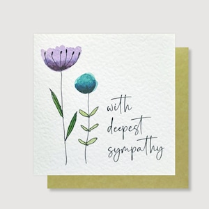 With deepest sympathy card Bereavement Card Condolence Card Sorry For Your Loss Card image 1