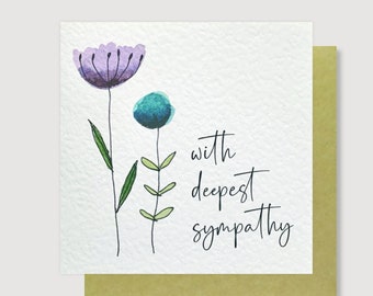 With deepest sympathy card | Bereavement Card | Condolence Card | Sorry For Your Loss Card