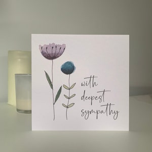 With deepest sympathy card Bereavement Card Condolence Card Sorry For Your Loss Card image 4