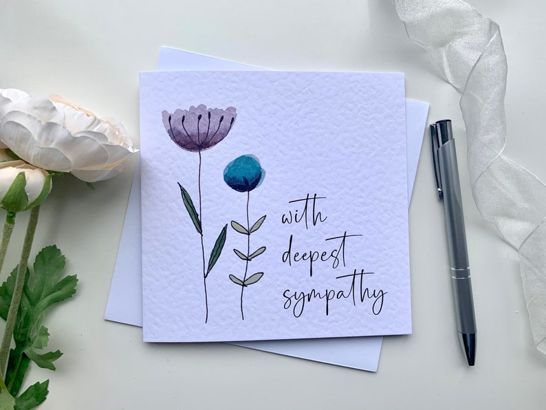 With deepest sympathy card Bereavement Card Condolence Card Sorry For Your Loss Card image 2