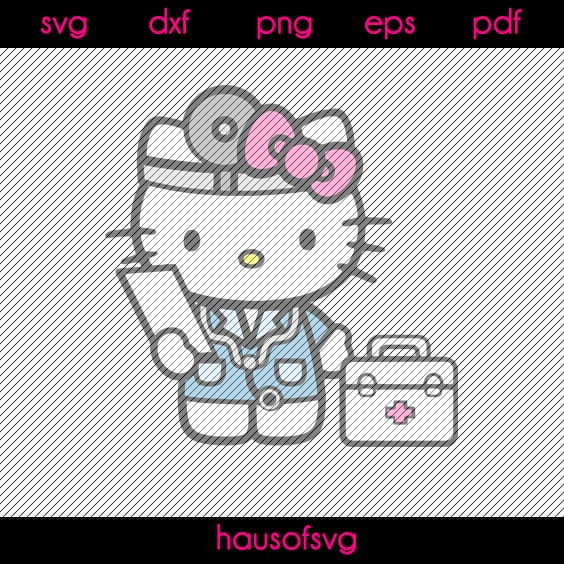 Hola gatito doctor svg hello kitty medical hello kitty Etsy