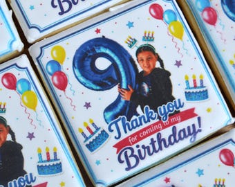 Gepersonaliseerde fotokoekjes-op maat bedrukte koekjes-bedankt verjaardagsfeestje-bruiloft koekje-eetbare afbeelding koekjes-minimaal 10 royal icing