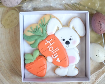 Easter Bunny with-Easter-Bunny cookie-Easter cookies-Custom made-Cookies-Biscuits-Easter gifts-Iced cookies-Easter characters-Sugar biscuits