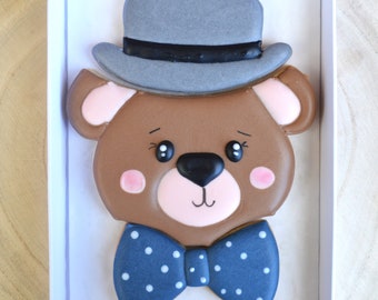 Beary Best Dad-Daddy Bear-Vatertag-Vatertagsgeschenk-Geburtstagsgeschenk-Jubiläumsgeschenk-Teddybär-Plätzchen-Individualisierungs-Eiskekse-Geschenk