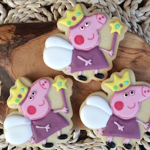 Peppa Pig Fairy - Peppa Pig Birthday - Peppa Pig Party - Zakvullers - Op maat gemaakte koekjes - Gepersonaliseerde koekjes