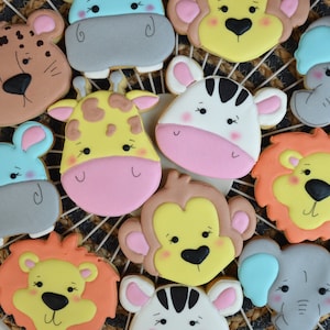Jungle Animals Biscuits - Birthday party - Jungle Party - Bag fillers - Birthday gift - Custom made biscuits - Personalized biscuits