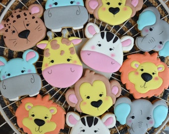 Jungle Animals Biscuits - Birthday party - Jungle Party - Bag fillers - Birthday gift - Custom made biscuits - Personalized biscuits
