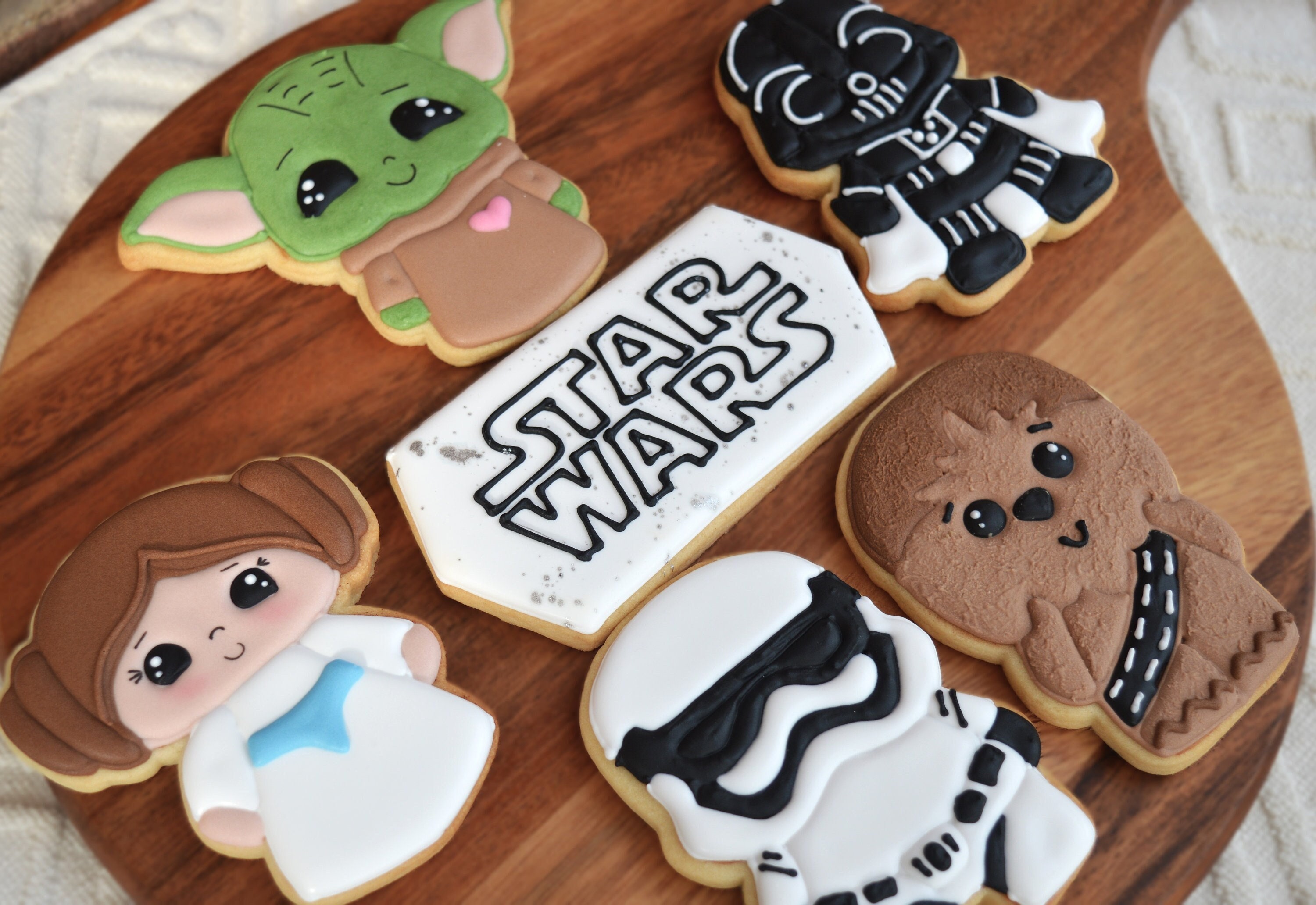 Star Wars-star Wars Cookies-yoda-darth Vader-princess Leia
