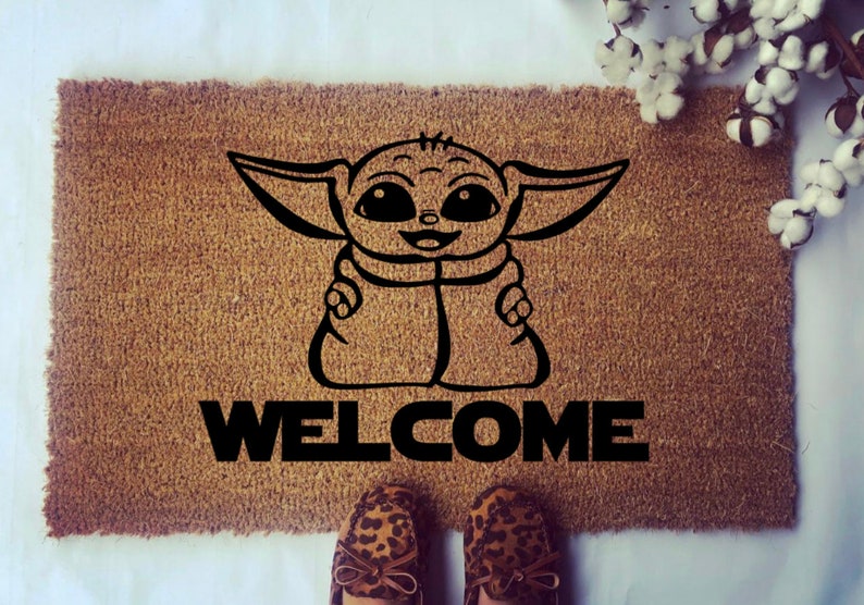 Mandalorian Doormat Star Wars doormat Baby Yoda doormat Etsy