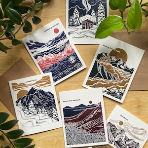 Variety Card Pack | 6 Karten-Set | Block gedruckte Grußkarten | Größe A2