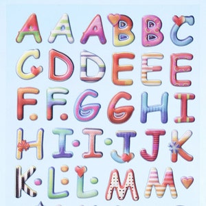 3D SOFTY Sticker-Set buntes Alphabet, ca. 65 attraktive Aufkleber für Themenpartys oder zum Dekorieren