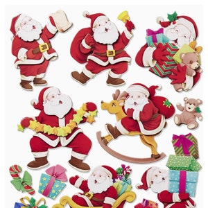 3D XXL Sticker-Set "Nikolaus", ca. 11 attraktive Aufkleber mit Weihnachtsmännern/Nikoläusen zum Dekorieren zu Weihnachten