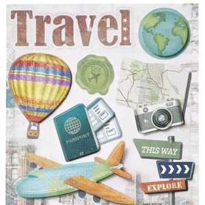 Sticker-Set Reise, attraktive Aufkleber für Partys oder zum Dekorieren