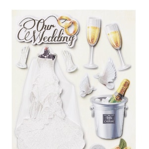Sticker-Set Hochzeit, attraktive Aufkleber für Partys oder zum Dekorieren