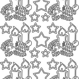Konturensticker-Set "Kerzen/Sterne", ca. 10 attraktive Aufkleber mit Kerzen und Sternen zum Dekorieren zu Weihnachten, gold oder silber
