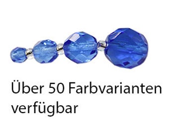 Glasschliffperlen rund, 10mm Facettperlen in verschiedenen Farben zum Schmuck basteln/Schmuckherstellung, Glasperlen für Modeschmuck, 25 St.