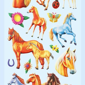 3D SOFTY Sticker-Set Pferde, 18 attraktive Aufkleber für Themenpartys oder zum Dekorieren